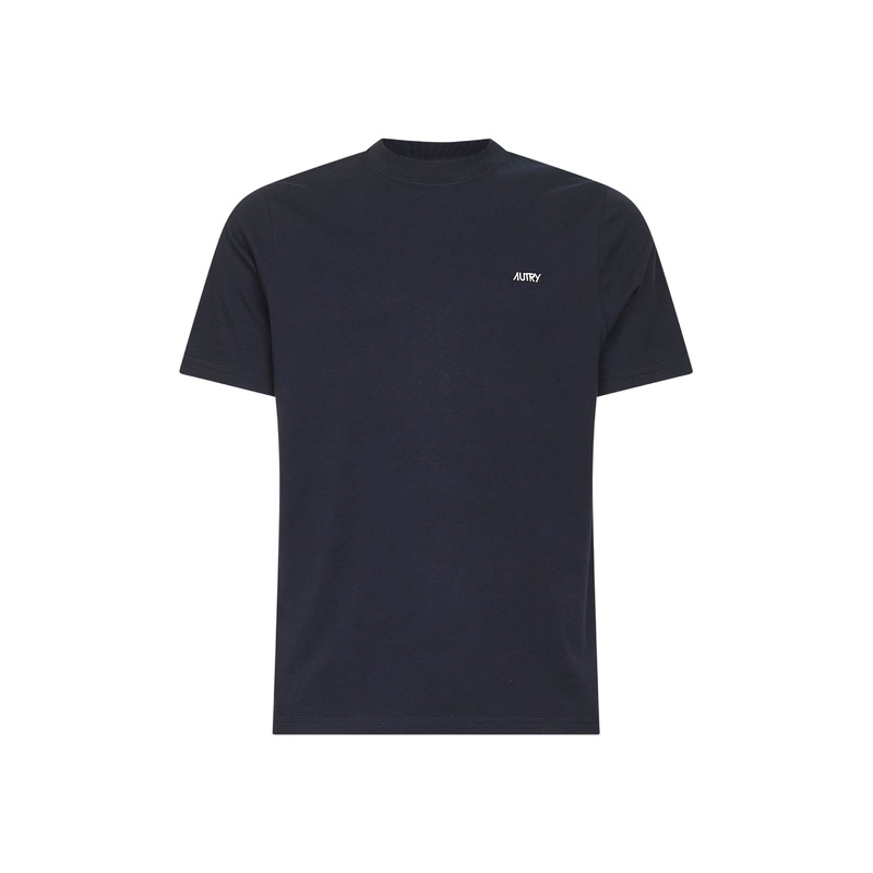 Blue jersey embroidered logo T-shirt