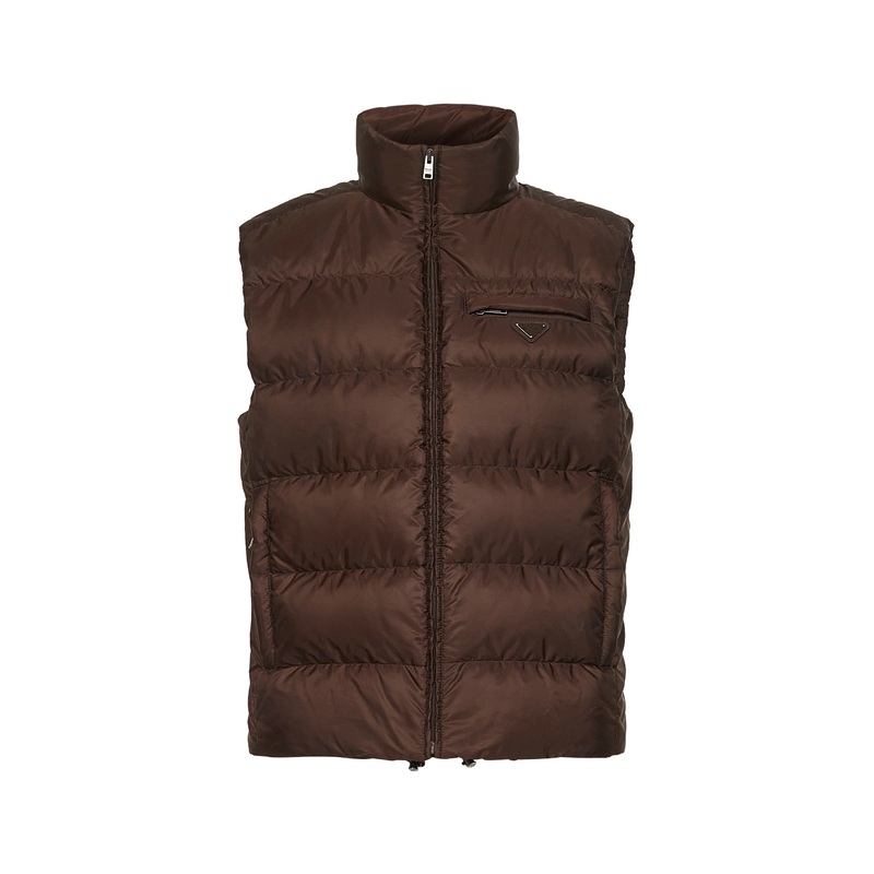 Brown Re-Nylon padded vest|48|50|52|54