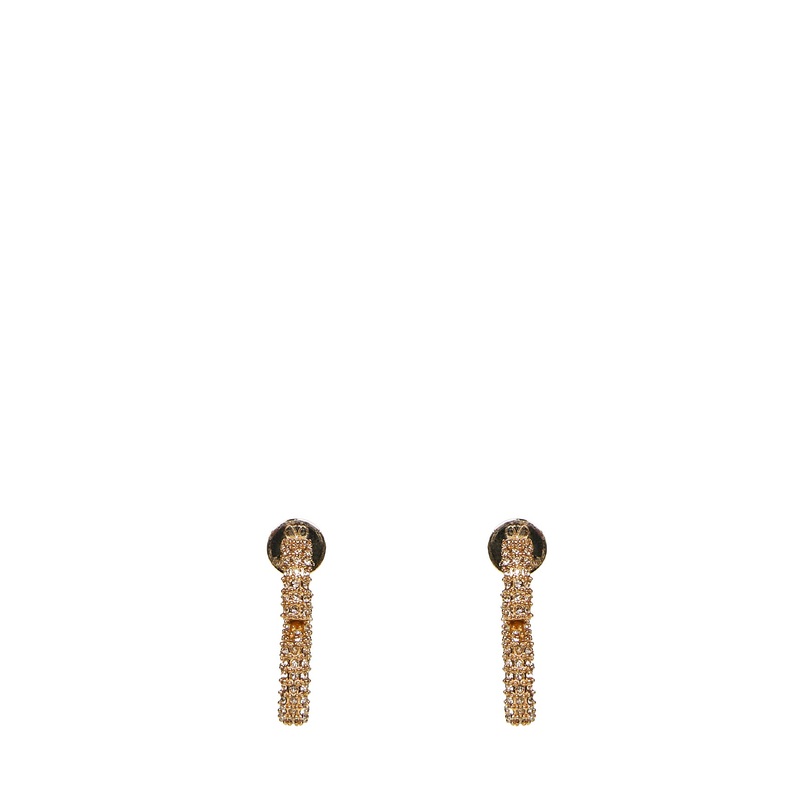 Metal and crystal VLogo Signature earrings