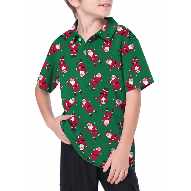 Youth Christmas Santa Golf Polo