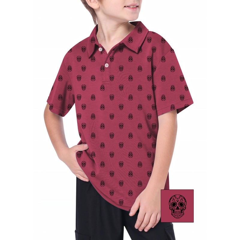 Youth Skull Custom The Background Color Golf Polo