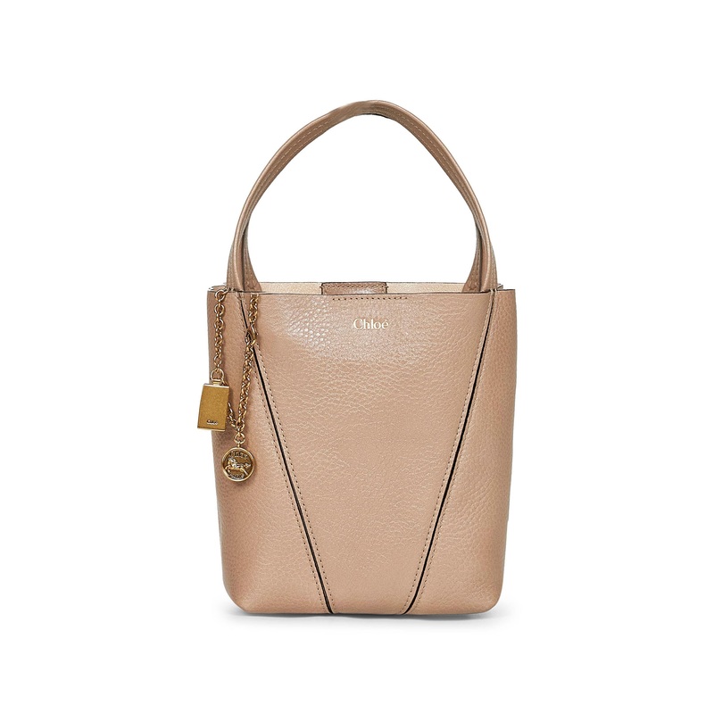 Beige Chlo Spin small tote bag