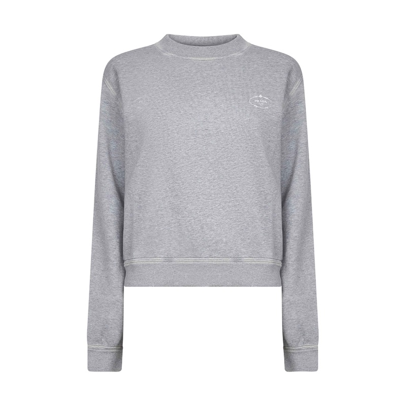 Grey cotton logo crewneck sweatshirt