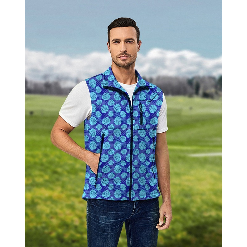 Men’s Aloha Havana Lightweight Softshell Vest Sleeveless Jacket for Golf Windproof Waterproof