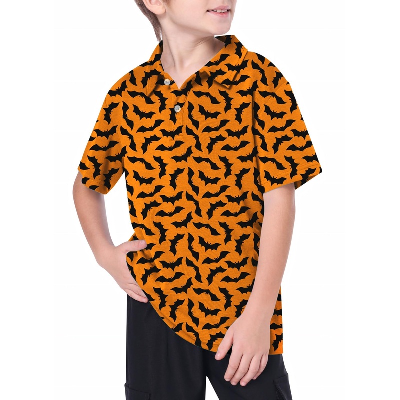 Youth Halloween Bat Custom The Background Color Golf Polo