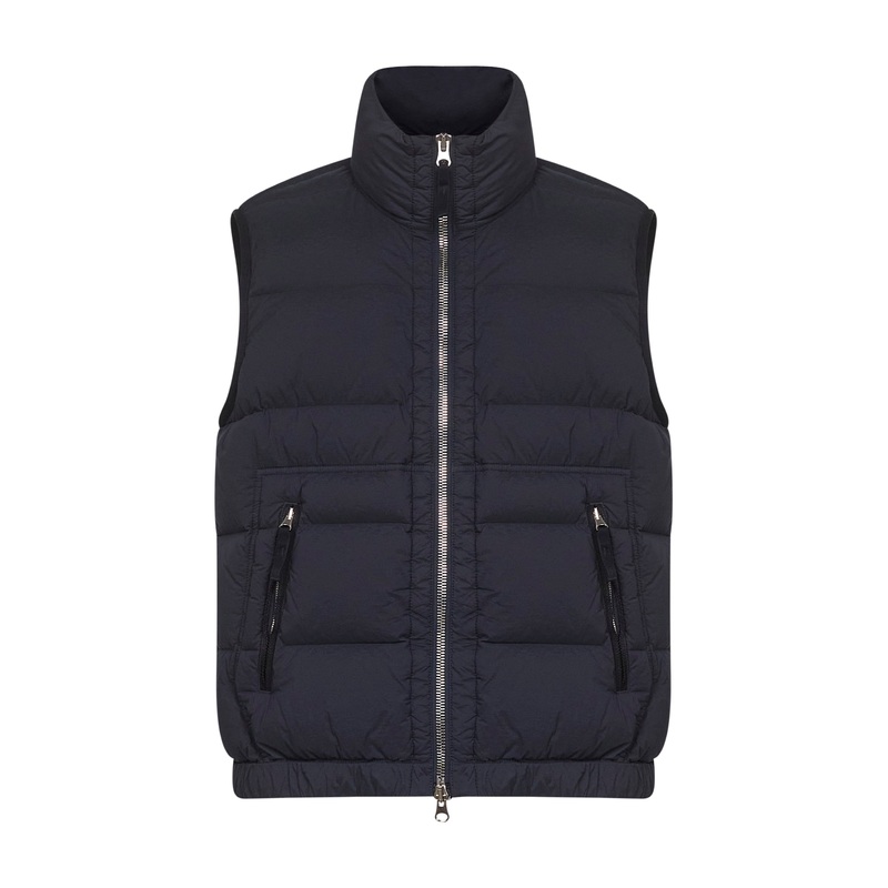 Blue lightweight stretch nylon fabric padded vest