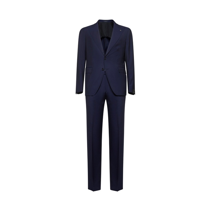 Blue virgin wool Vesuvio single-breasted suit