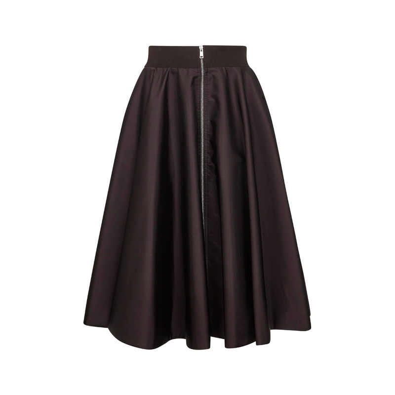 Brown Re-Nylon mini full skirt