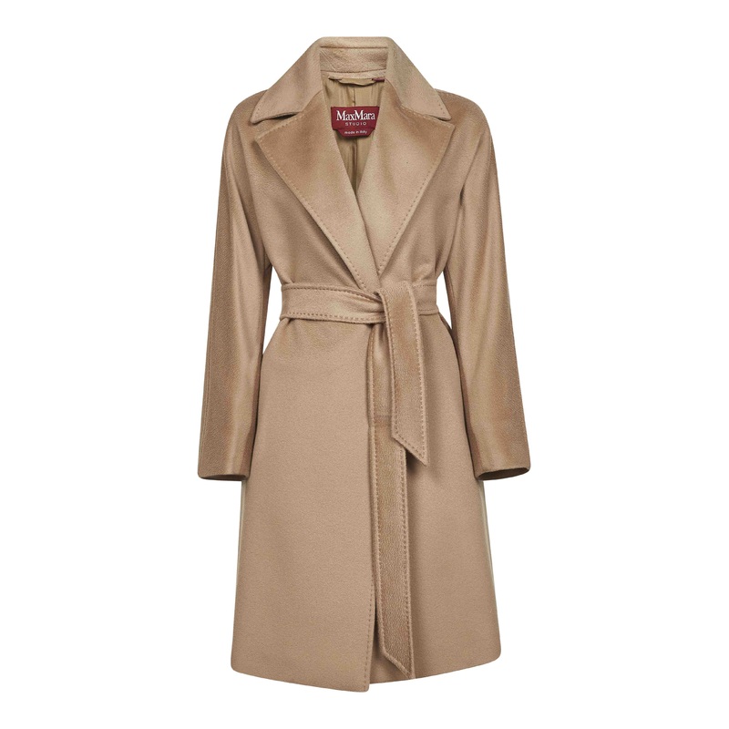 Camel broadcloth DRAVENNA robe coat