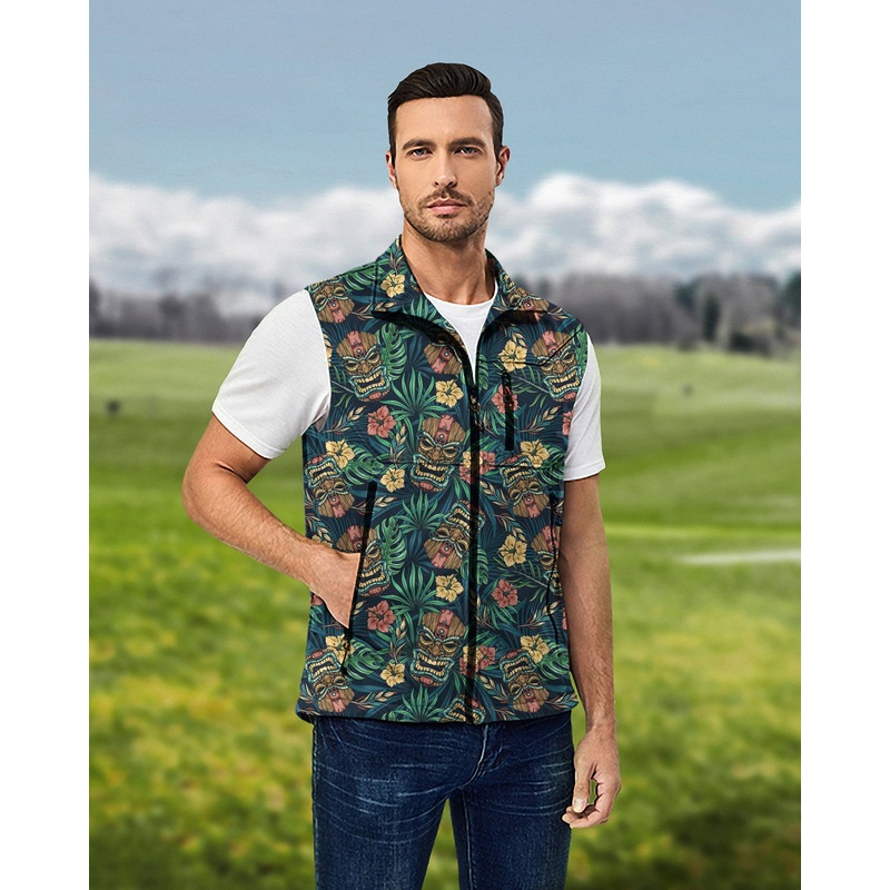 Men’s Masked Sacrifice Lightweight Softshell Vest Sleeveless Jacket for Golf Windproof Waterproof