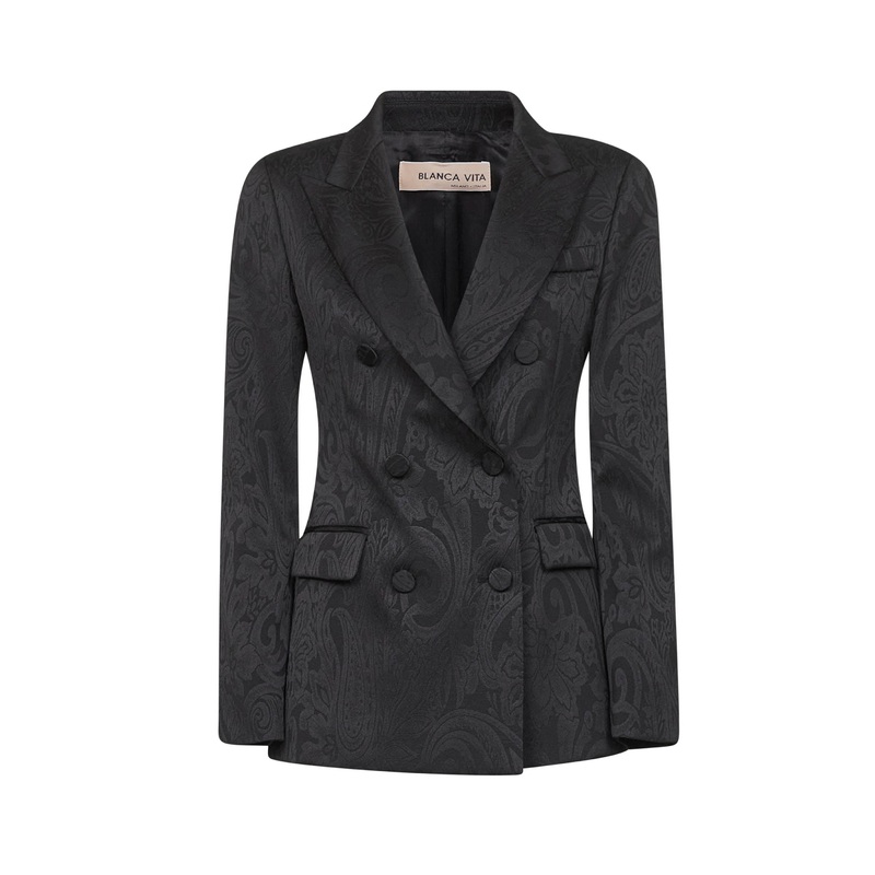 Onyx jacquard satin Godezia blazer