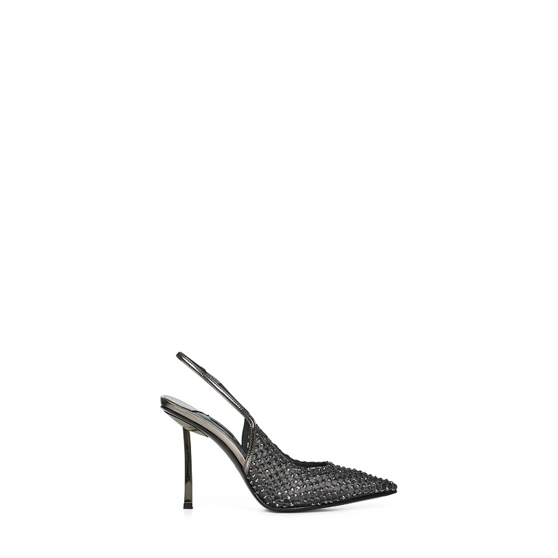 Pewter Gilda 100mm crystal slingback