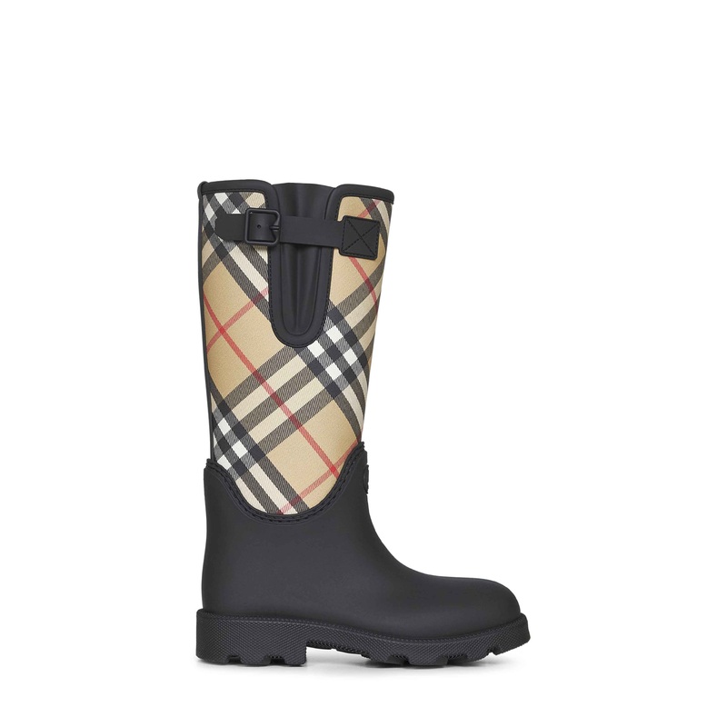Black rubber Marsh Stamp high rain boots