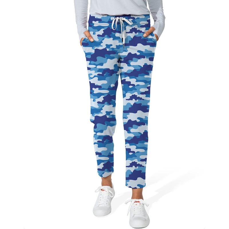 Blue Camo-Women’s 7/8 Stretch Ankle Golf Pants