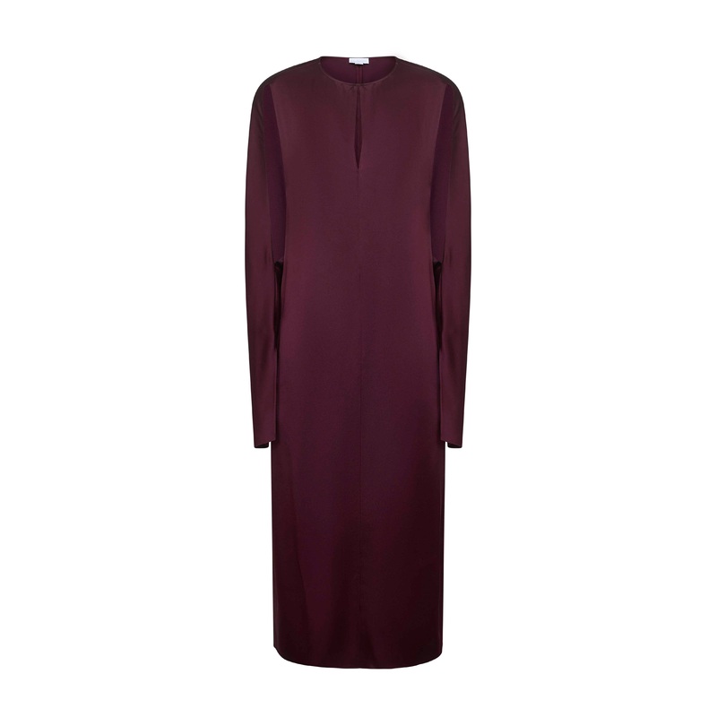 Burgundy satin midi dress|40|42|44
