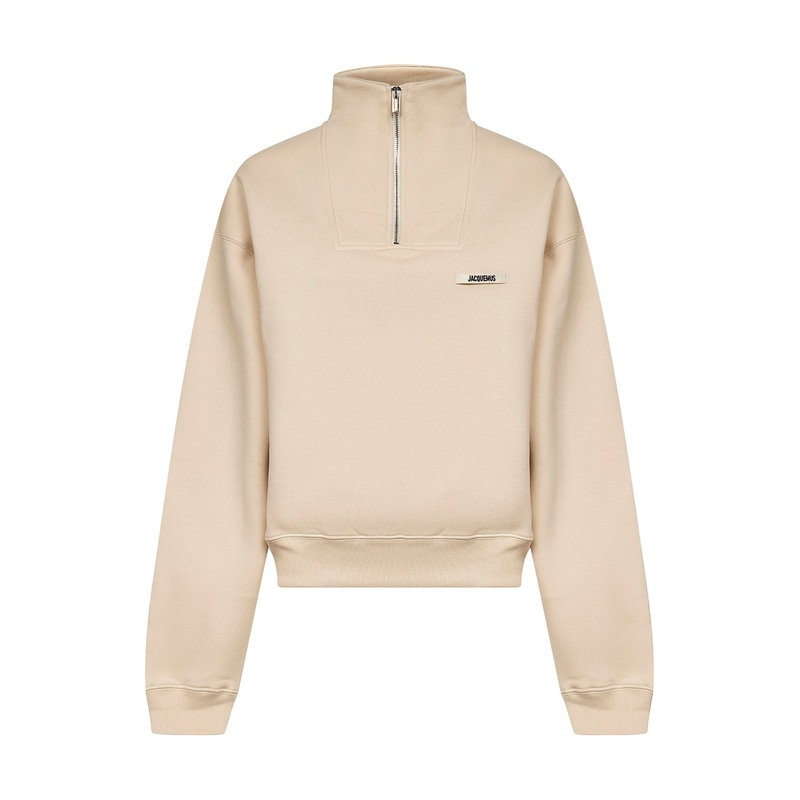 Beige The Gros Grain zipped-rollneck sweatshirt