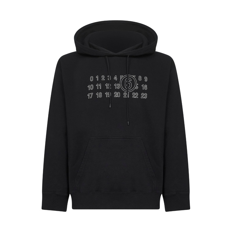 Black cotton numeric hoodie|XS|S|M|L