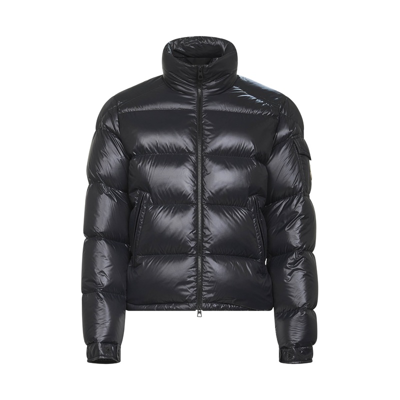 Black Levitha short down jacket