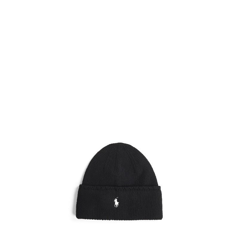 Black merino wool beanie|PZ