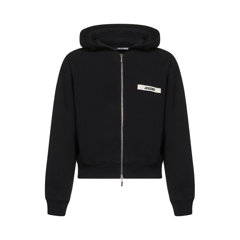 Black The Gros Grain zipped hoodie