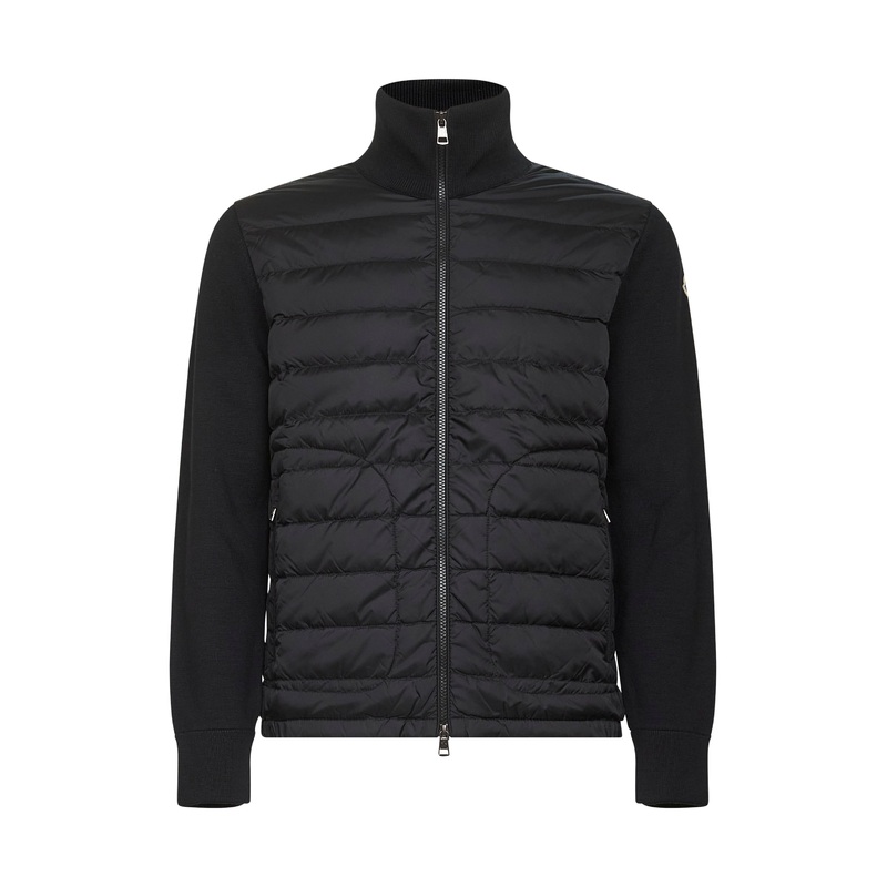 Black zip-up padded cardigan|S|M|L|XL