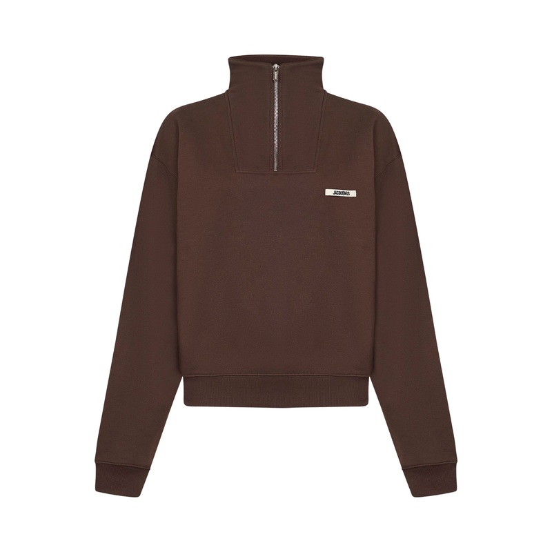 Brown The Gros Grain zipped-rollneck sweatshirt