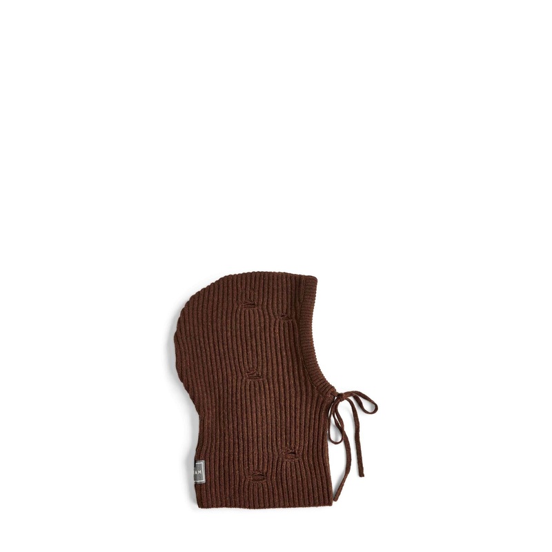 Brown wool blend balaclava|M|L