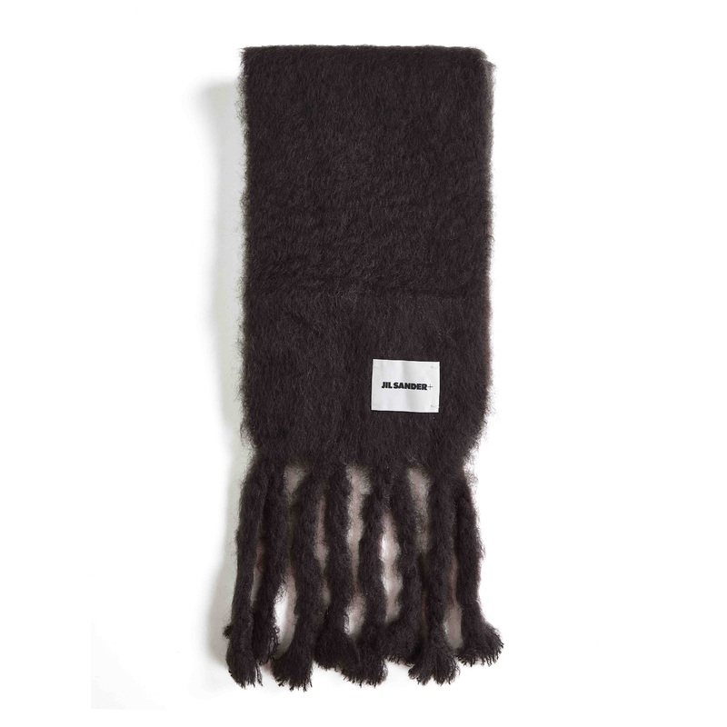 Burgundy mohair and wool blend scarf