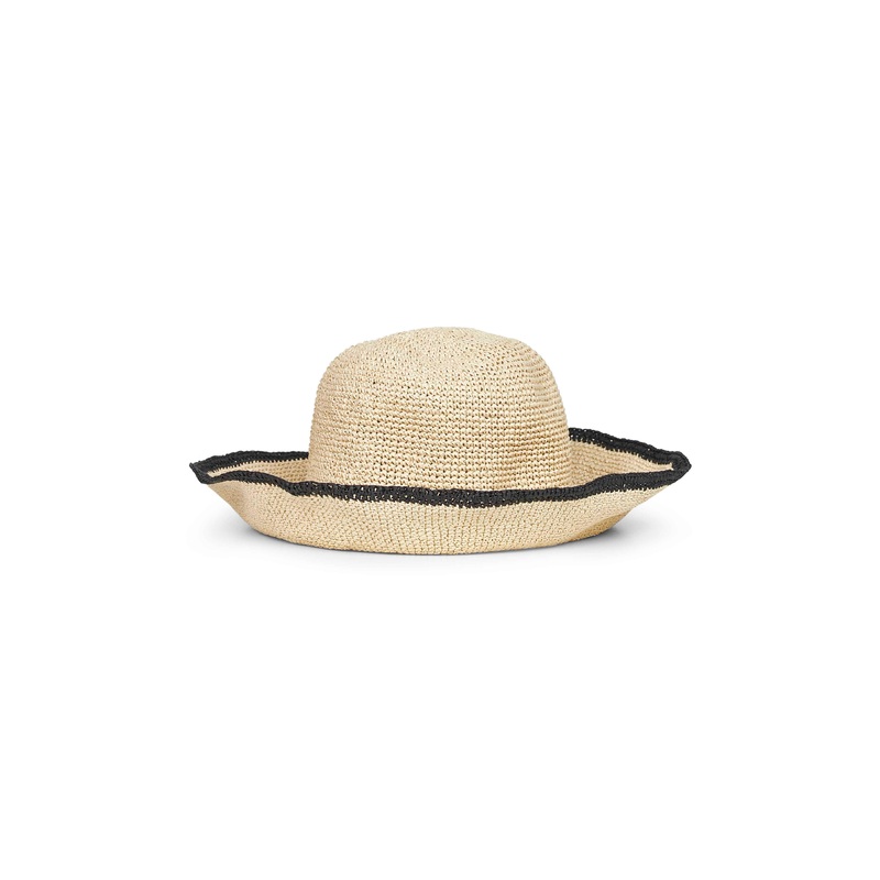 Ecru paper straw bucket hat|PZ