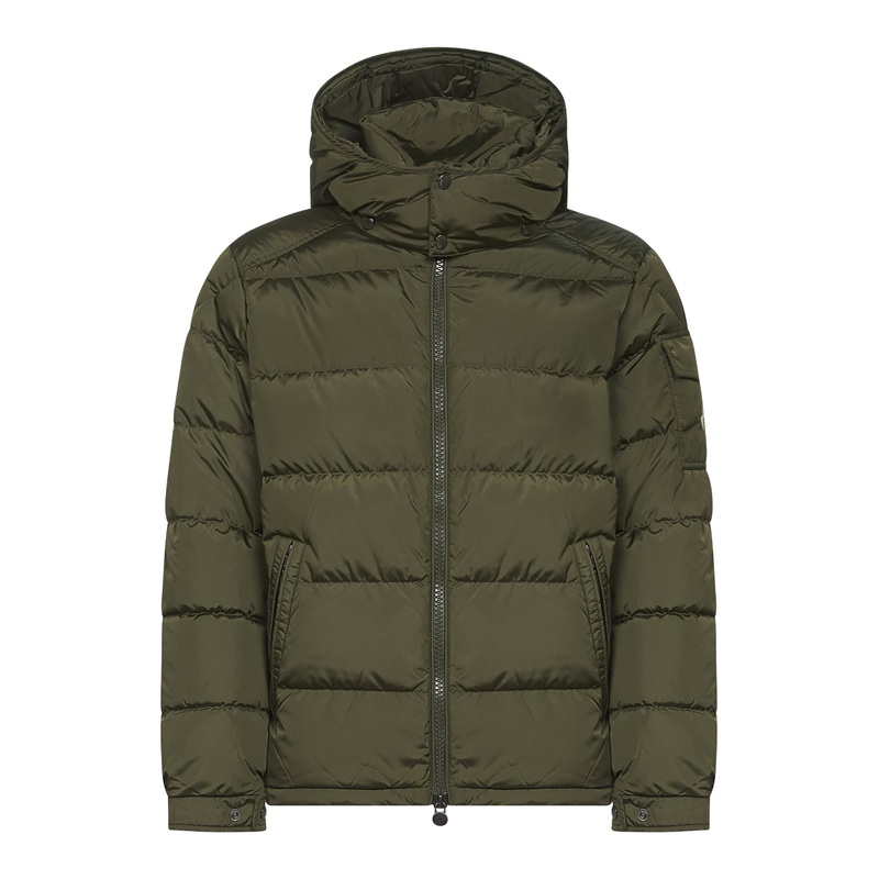 Green Moncler Maya hooded short down jacket