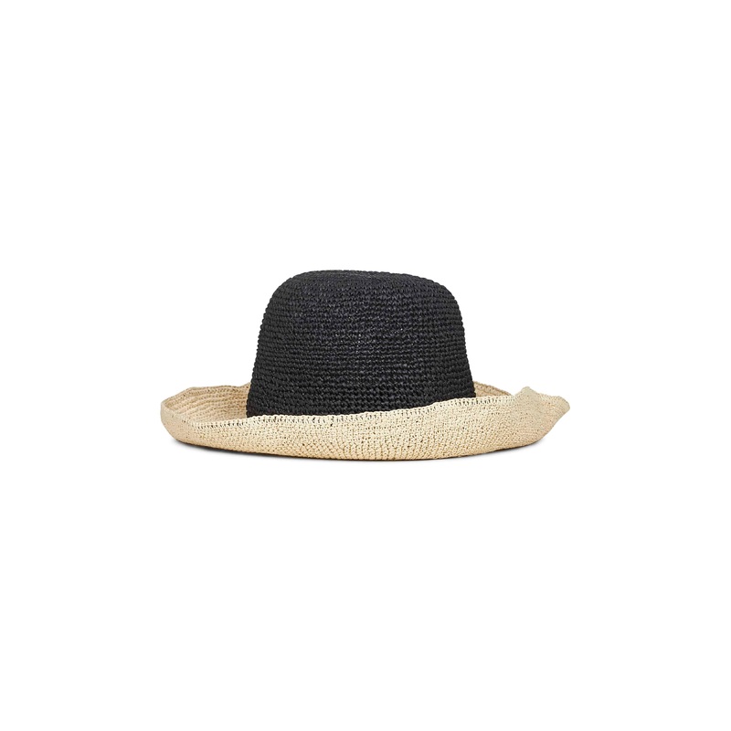 Two-tone paper straw bucket hat