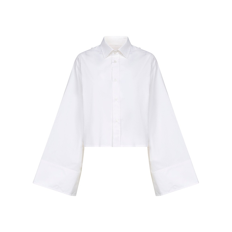 White cotton deconstructed shirt