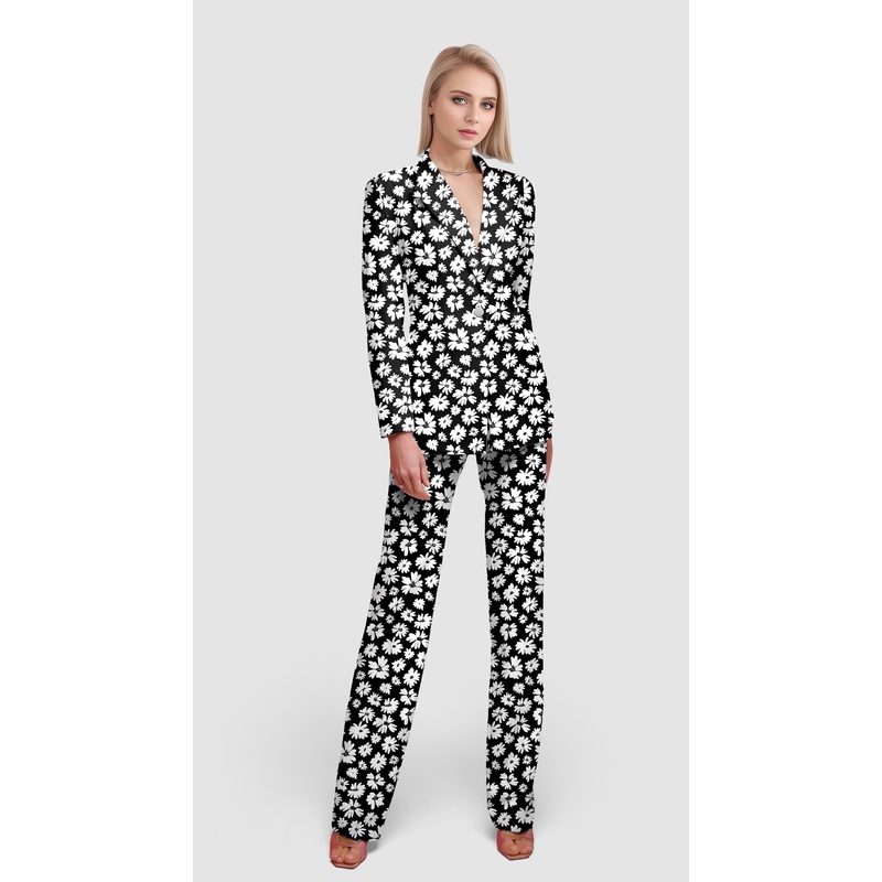 Zebra Daisy-Women’s Blazer Casual Work Office Blazer Suit set