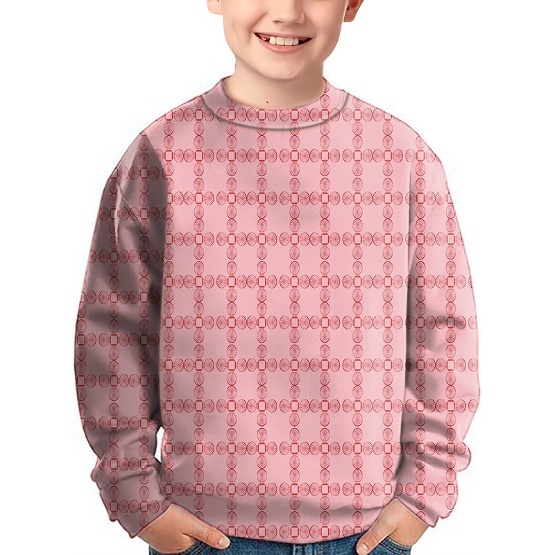 limited edition Pink geometry Crewneck Pullover Kids Ugly Sweater