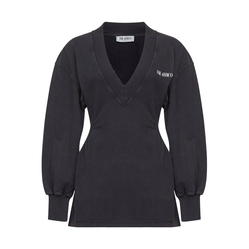 Black american fleece mini dress