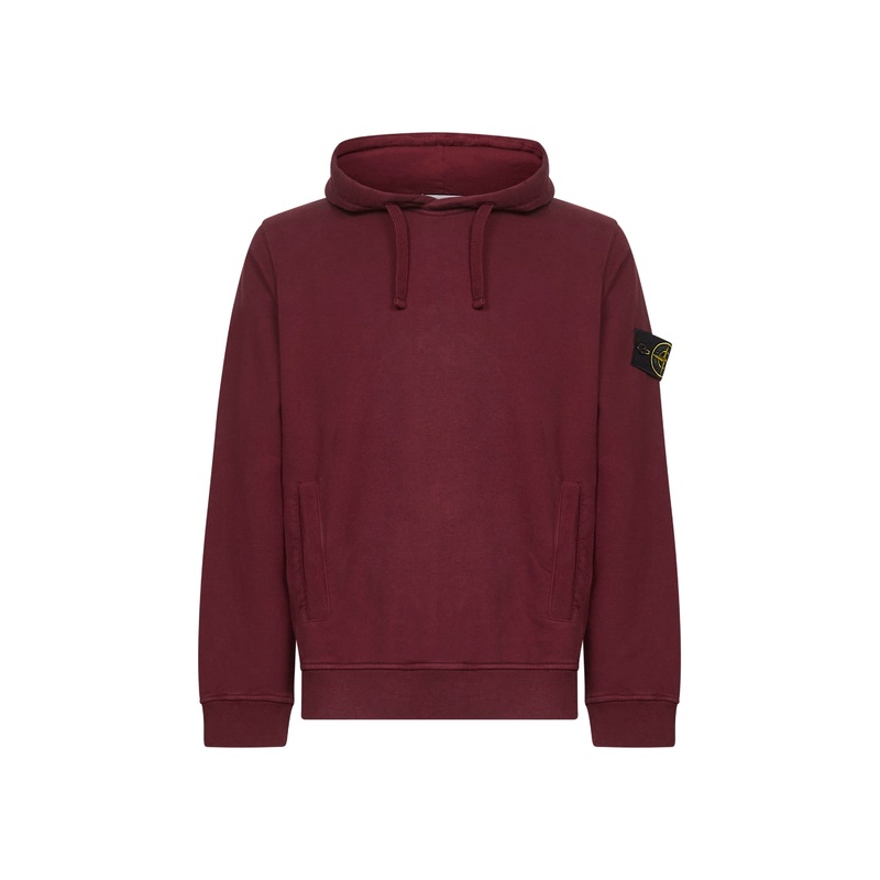 Burgundy brushed organic cotton hoodie