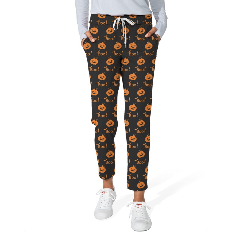 Halloween Boo Pumpkin Women’s 7/8 Stretch Ankle Golf Pants