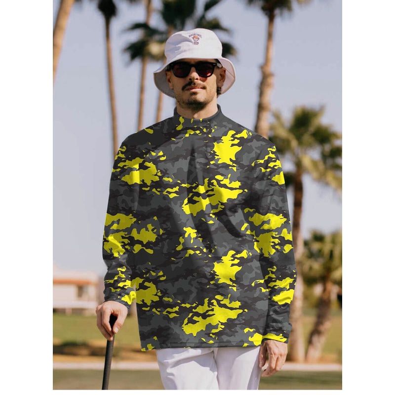 Men’s Camouflage Pullover High neck Long/Short sleeve T-Shirt