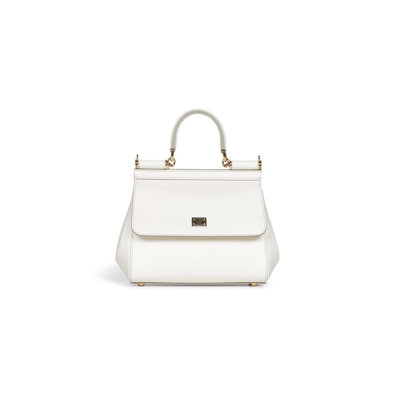 White medium Sicily handbag|PZ