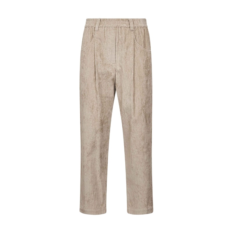 Beige corduroy Baggy trousers|38|40|42|44|36|46