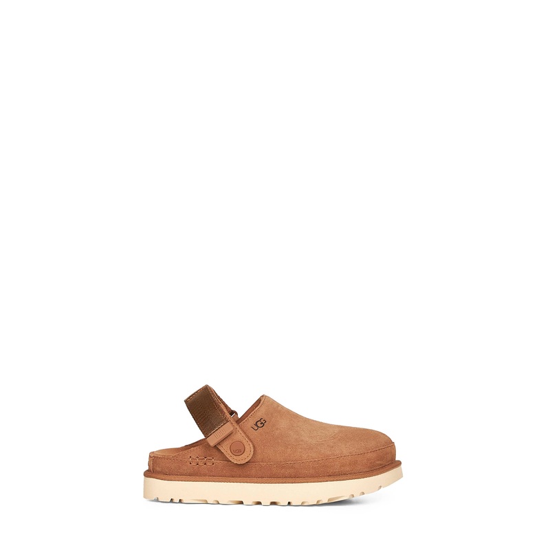 Chestnut Goldenstar suede mules