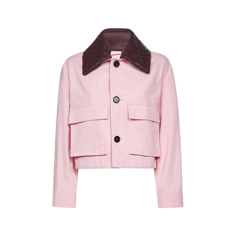 Pink cotton short twill jacket