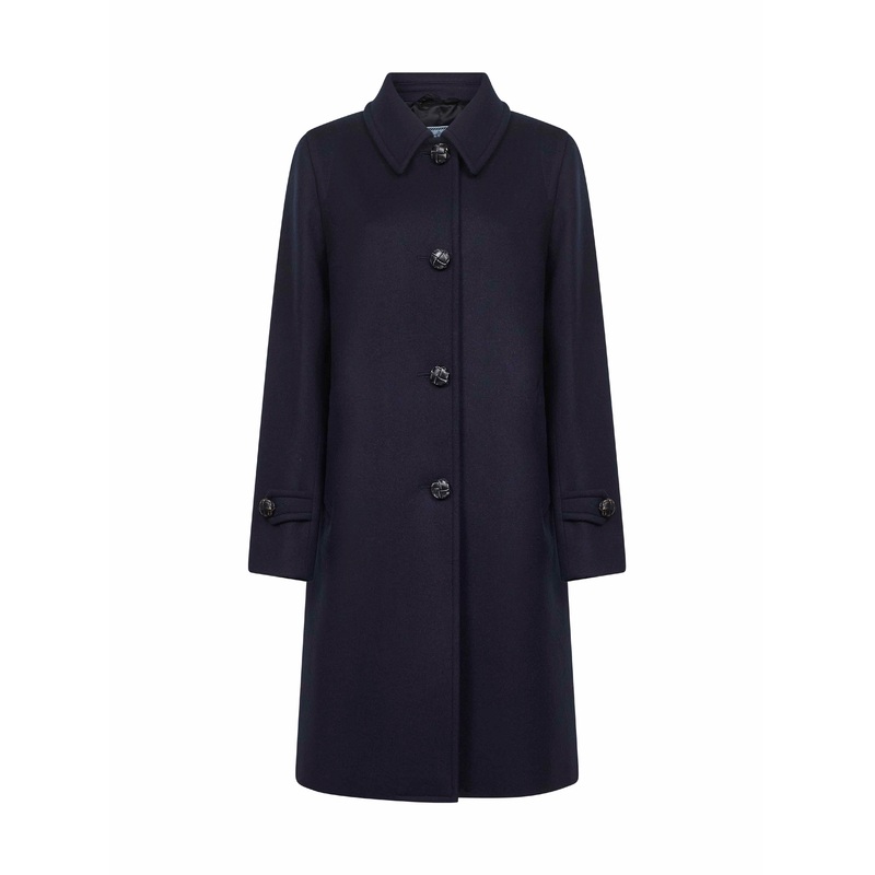 Blue virgin wool single-breasted coat