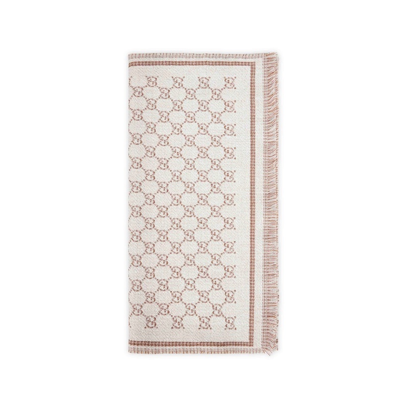 Ivory GG wool blend scarf|PZ