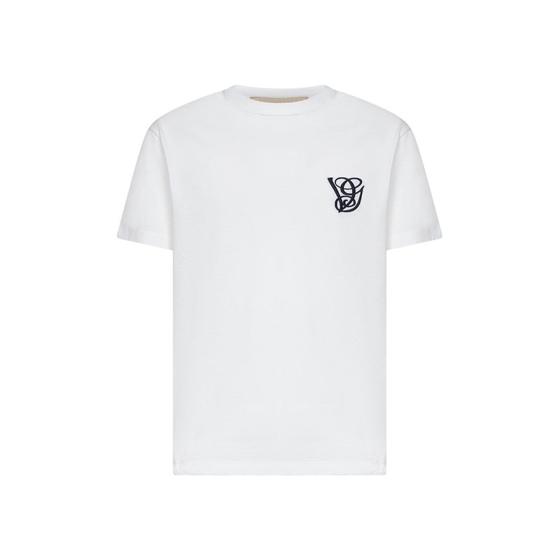 White cotton VG embroidery T-shirt