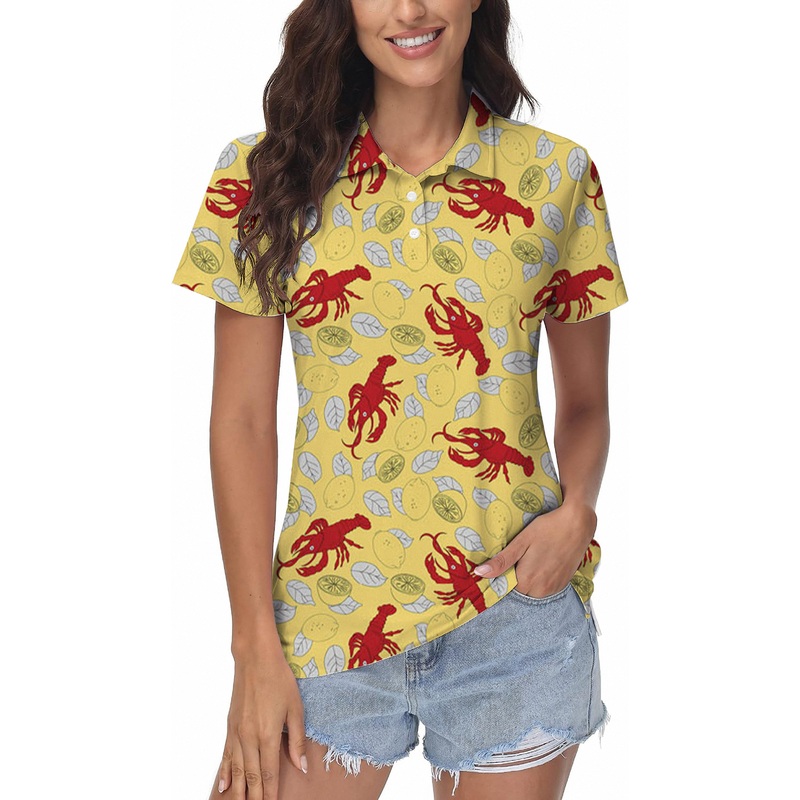 Yellow-Crawfish-Lemon Women’s Golf Polo