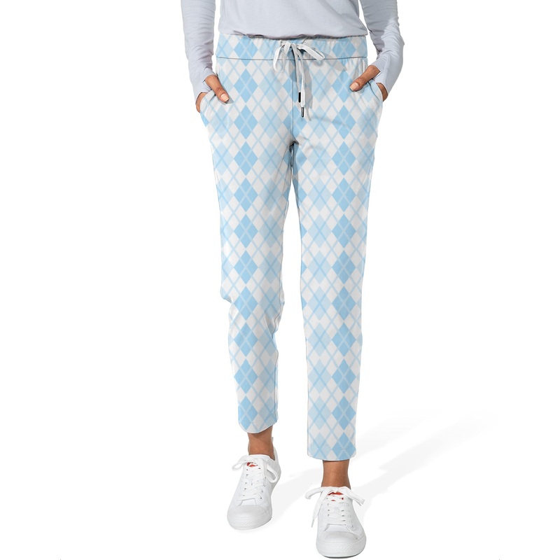 Argyle bule grid-Women’s 7/8 Stretch Ankle Golf Pants