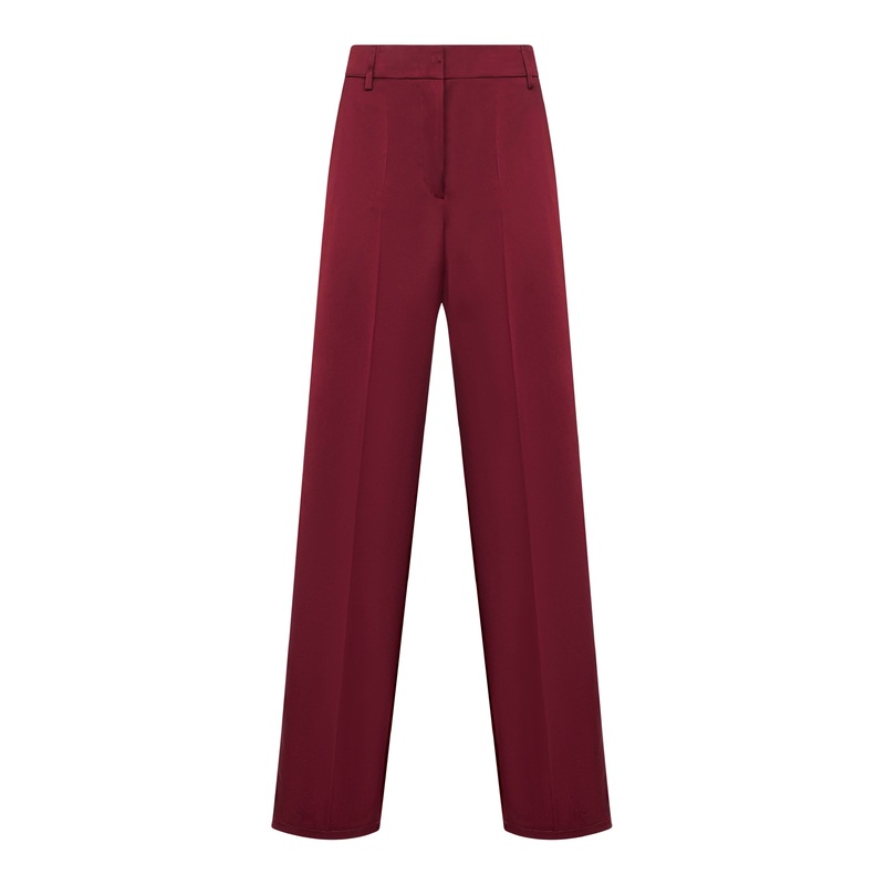Burgundy satin Plettro palazzo trousers