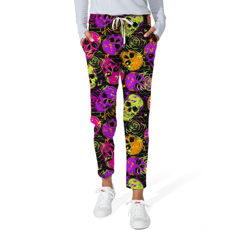 Halloween Colors Skull Women’s 7/8 Stretch Ankle Golf Pants