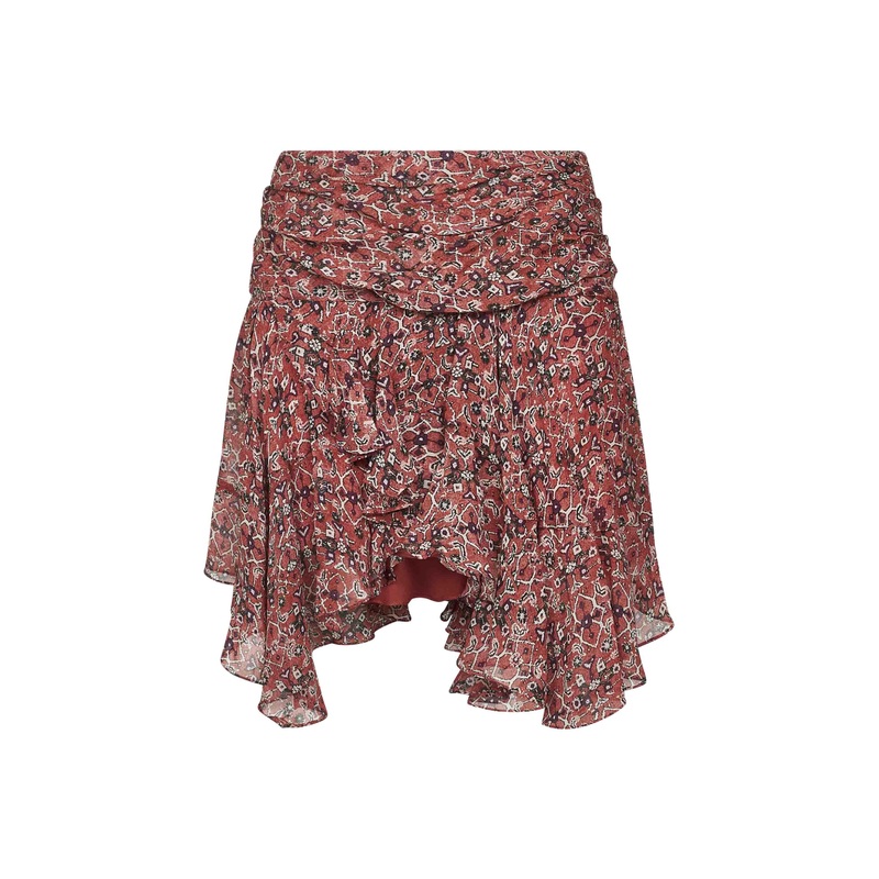 Rust printed georgette Berenicia miniskirt